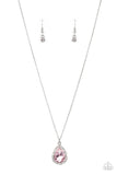 Duchess Decorum - Pink Teardrop Rhinestone Short Necklace