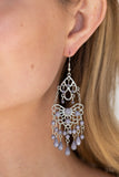 Glass Slipper Glamour - Silver Frilly Frames Sleet Beads Fishhook Earrings