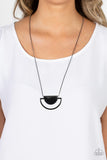 Lunar Phases - Copper - Black/Gunmetal Half Circle Pendants Long Necklace - Fashion Fix Exclusive -  Paparazzi Accessories