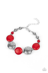 Oasis Orchard - Red Stones and Beads Clasp Bracelet