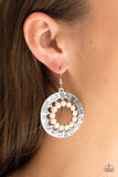 Organically Omega - White Stones Silver Hoop in Tribal Patterns