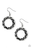 Global Glow - Blue - Silver - Black Fishhook Earrings