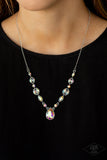 Royal Rendezvous - Multi Iridescent Oil Spill Rhinestones Drip Short Necklace