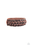 Rustle Up - Black - Brown Leather Weaves Braided Urban Snap Wrap Bracelet