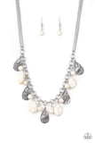 Terra Tranquility - White Teardrop Stone Beads Short Necklace