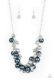 Uptown Upgrade - Multi, Blue and Silver Pearly Beads and Sleet Beads Short Necklace