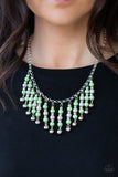 Your Sundaes Best - Green Beads Fringe Short Necklace