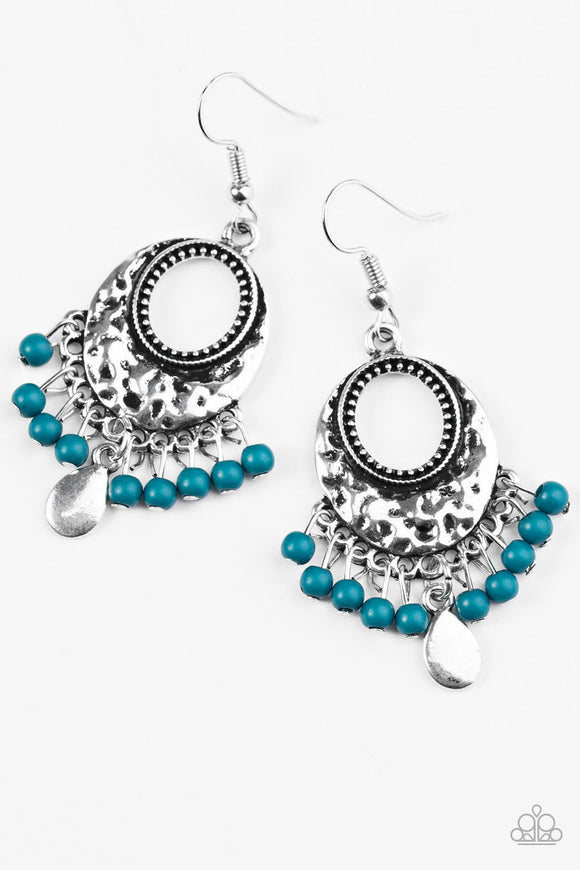 Beachside Bash - Blue/Green Dainty Beads Fishhook Earrings