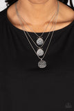 Dizzying Discs - Silver Snake Chain Silver Discs Short Necklace