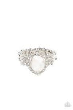 Dazzling I Do's - White Oval Gem Thin Band Ring Fashion Fix Exclusive