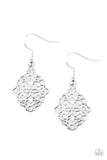 Flirty Florals - Silver Filigree Floral Frame Fishhook Earrings