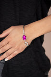 Glamorous Glow - Pink Oval Gem Clasp Bracelet