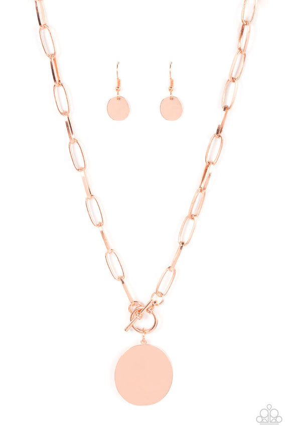 Tag Out - Copper Discs Short Necklace