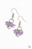 Twinkling Trinkets - Yellow - Purple Seed Beads White Rhinestone Fishhook Earrings