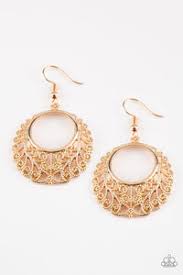 Grapevine Glamorous - Gold Vine-Like Filigree Fishhook Earrings