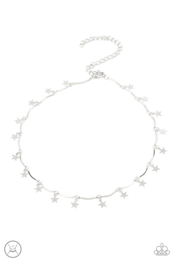 Little Miss Americana - Silver Stars Choker Necklace