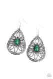 Floral Frill - Yellow - White - Green Bead Filigree Fishhook Earrings