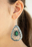 Floral Frill - Yellow - White - Green Bead Filigree Fishhook Earrings