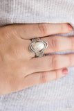 Positively Posh - Gold - White Wide Band Ring