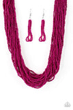 The Show Must CONGO On! - Red - Silver - Pink Seed Bead Necklace