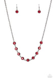 Starlit Socials - Silver/Smoky - Gold/White - Gunmetal/Red Rhinestones Short Necklace