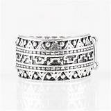 Textile Triumph Silver Band Textile Patterns Wide Band Ring