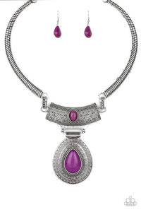 Prowling Prowess - Purple short Necklace