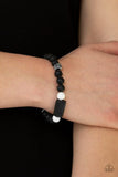 Run Out The BLOCK - White - Blue Lava Rock Stretchy Bracelet