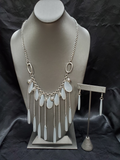 Roaring Riviera - White Teardrops Drip Short Necklace. Fashion Fix Exclusive