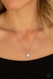 Turn on the Charm - White Cubic Zirconia Silver Heart Word "Love" Dainty Short Necklace