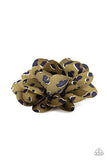 Panama Picnic - Yellow - Green - Brown Animal Print Flecked Pedals Hair Clip