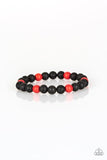 All Zen - Red - Blue Lava Rock Stretchy Bracelet