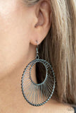 Artisan Applique - Black Gunmetal Fish Hook Earrings