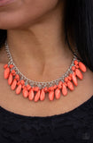 Bead Binge - Orange/Coral - Blue/Grey Beads Short Necklace. EMP SPRING PREVIEW PK 2019