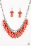 Bead Binge - Orange/Coral - Blue/Grey Beads Short Necklace. EMP SPRING PREVIEW PK 2019