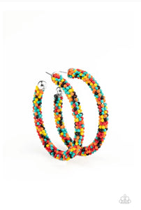 BEAD My Lips! - Multi Seed Bead Hoop Earrings