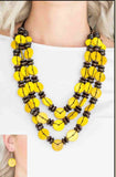 Key West Walkabout - Yellow - Orange Wooden Necklace