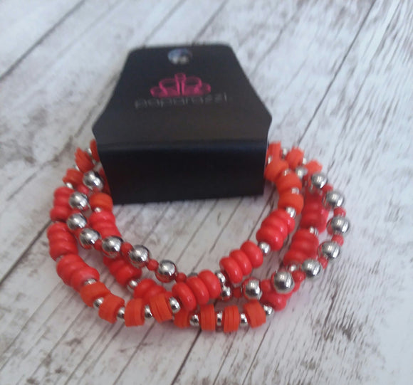 Tenaciously Tenacious - Orange Stretchy Bracelet