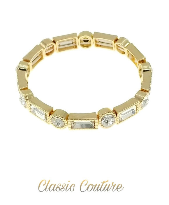 Classic Couture - Gold Stretchy Bracelet. Fashion Fix Exclusive Bracelet Aug. 2021