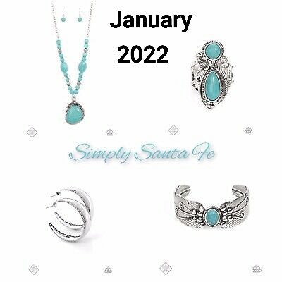 Simply Santa Fe - Blue/Turquoise - Silver Complete Trend Blend Fashion Fix Set - Jan 2022