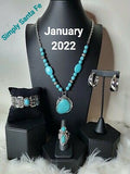 Simply Santa Fe - Blue/Turquoise - Silver Complete Trend Blend Fashion Fix Set - Jan 2022