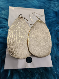 Scales - Gold Leather Scaley Fishhook Earrings