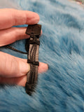 Wolf Urban Bracelet - Brown Leather Wolf Printed on a Flat Center Piece Urban Pull Tie Bracelet