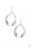 Twist Me Round - Silver - Copper Hammered Twisting Teardrop Frame Fishhook Earrings