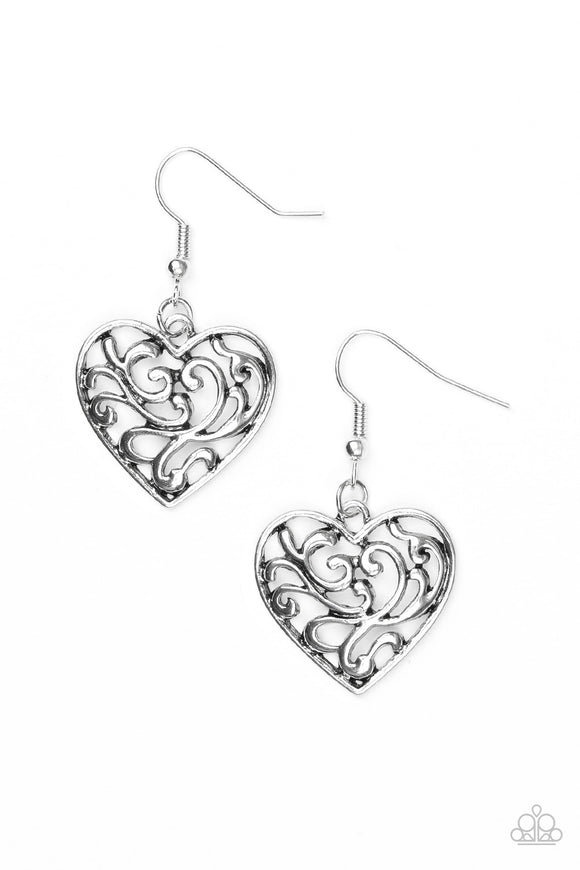 The Truth HEARTS - Silver Heart Fish Hook Earrings