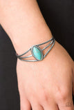 Western Wanderer - Blue/Turquoise Stone Silver Cuff Bracelet