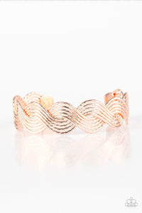 Braided Brilliance - Rose Gold Wires Braided Cuff Bracelet