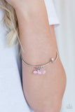 Marine Melody - Pink Glassy Cat's Eye Beads Hinged Bracelet