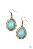 Sahara Serenity - Silver/Grey - Brass/Turquoise Stone Fishhook Earrings