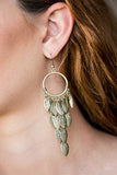 Feather Frenzy - Brass Life-Like Feathers Hoop Fishhook Earrings